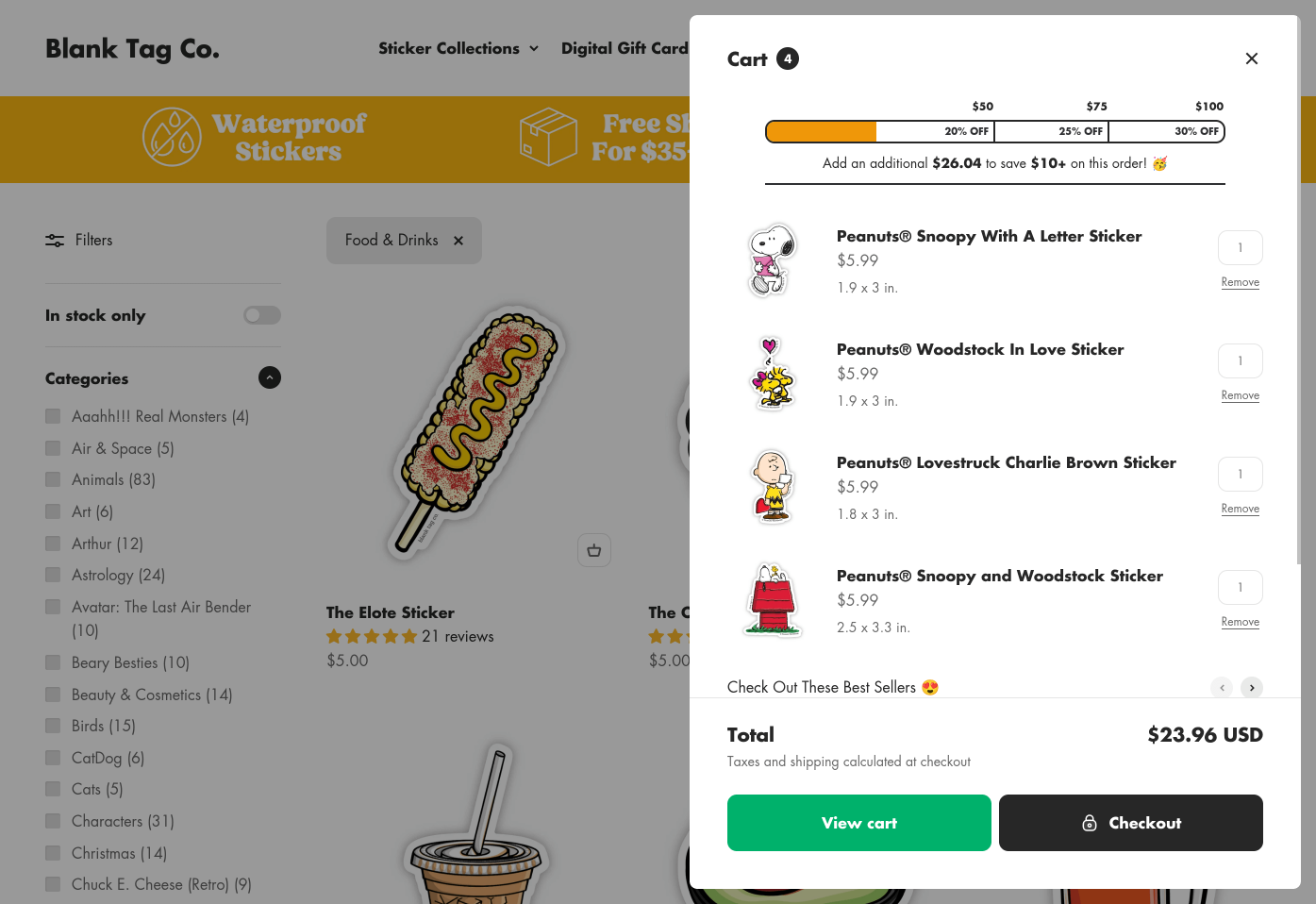 Sticker website design